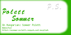 polett sommer business card